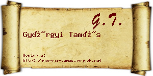 Györgyi Tamás névjegykártya
